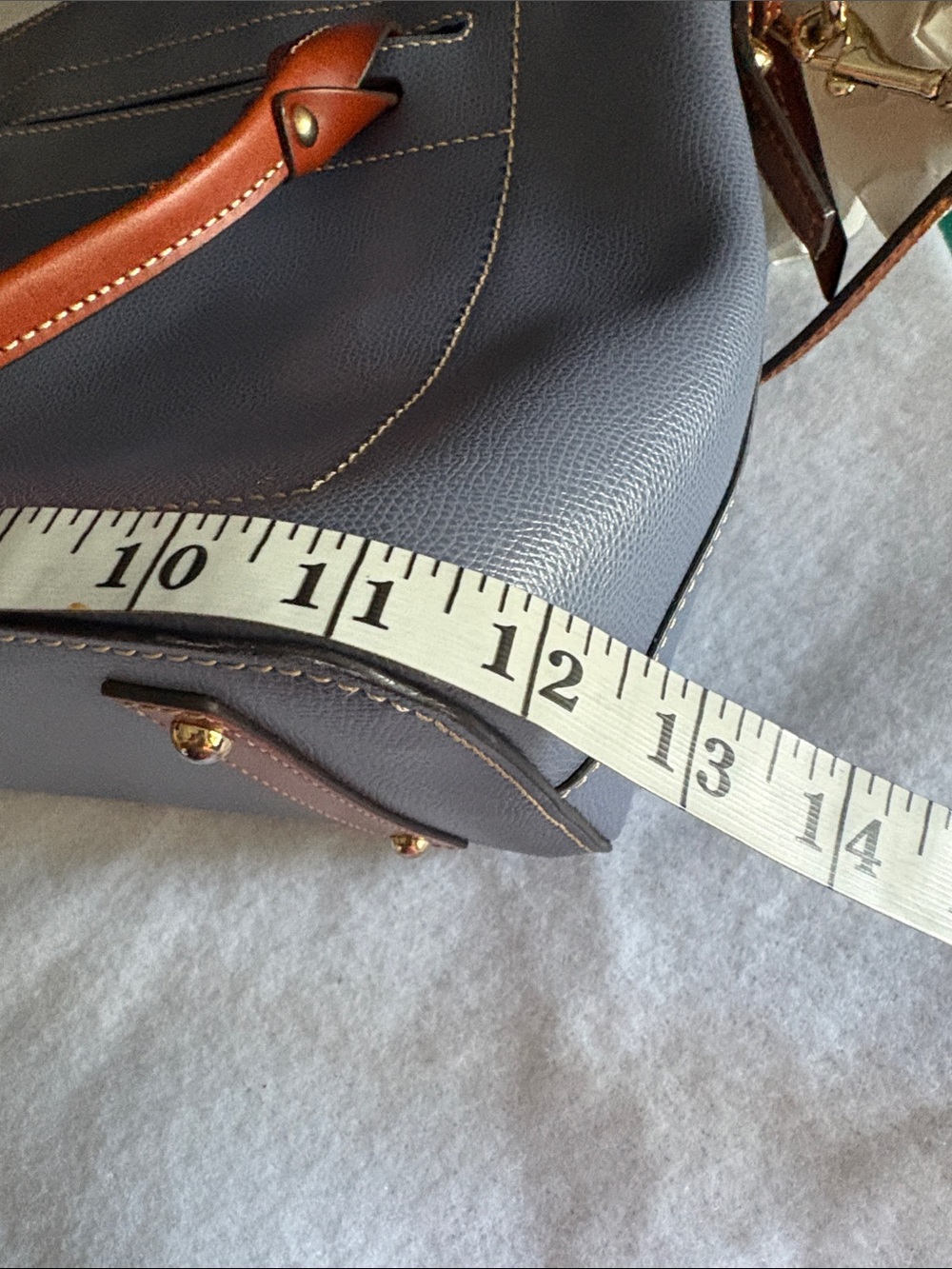 Dooney & Bourke Gray Satchel with Tan Trim - Picture 8 of 10